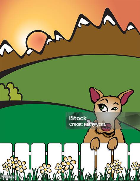 Собака На Забор — стоковая векторная графика и другие изображения на тему Забор - Забор, Кости для собак, Собака