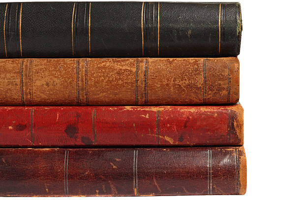istock Backs of four old books 91456116