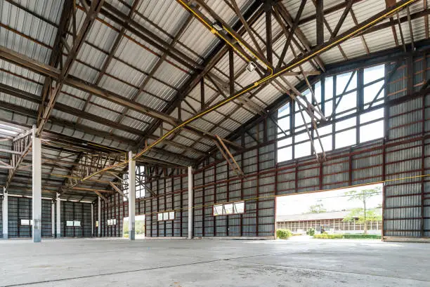 Photo of hangar building