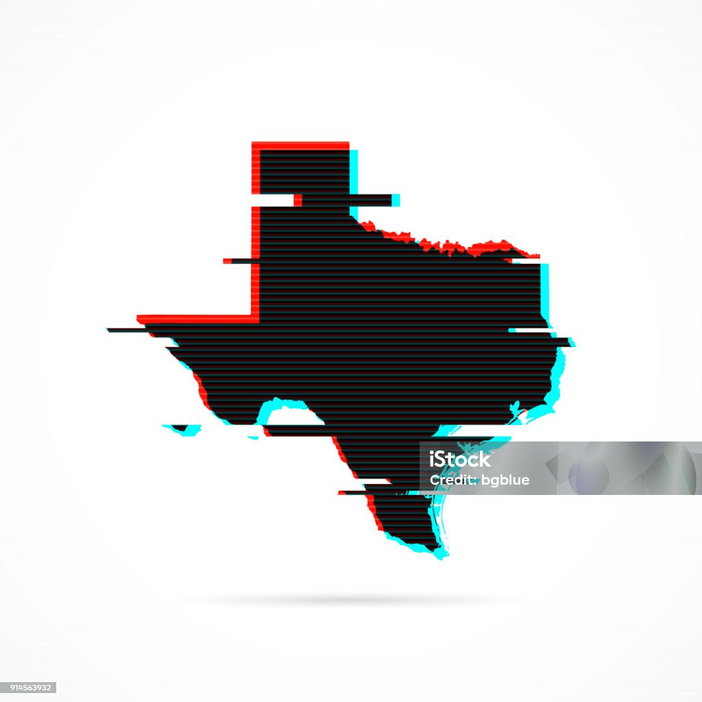 Random Texas Map Texas Map In Distorted Glitch Style Modern Trendy Effect Stock ...