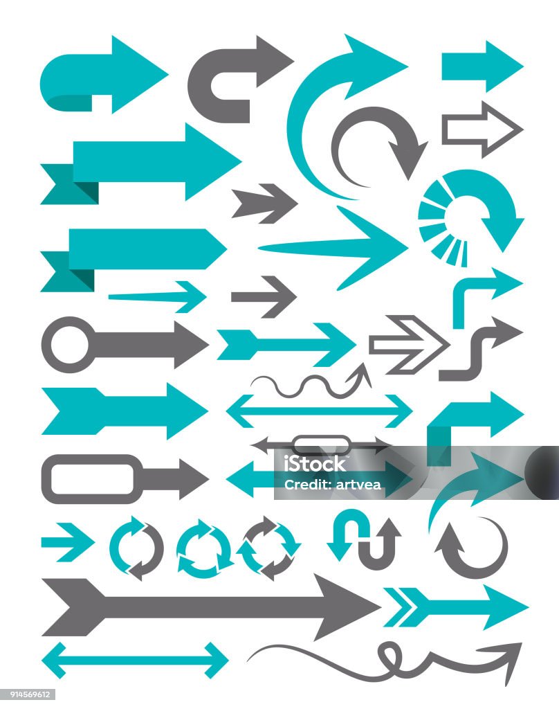 ARROW Set Vector illustration of the black arrow set. Arrow Symbol stock vector