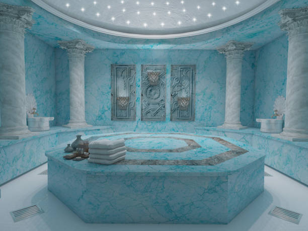 spa hammam bleu - turkish bath photos et images de collection