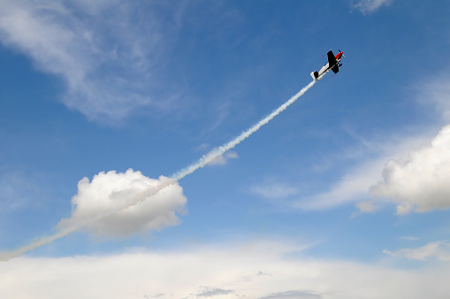 Ludvika, Sweden – August 07, 2022: A spectacular air show in Ludvika, Sweden.