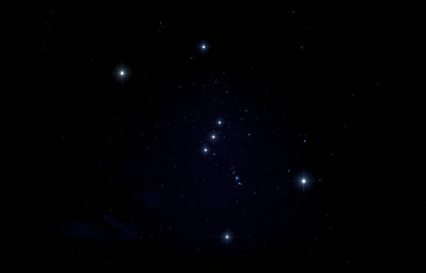 gece gökyüzünde orion takımyıldızı - orion bulutsusu stok fotoğraflar ve resimler