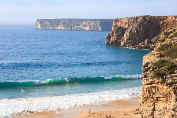 spiaggia di beliche - sagres foto e immagini stock