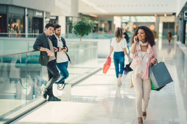 istock Mixed race woman shopping 914612502