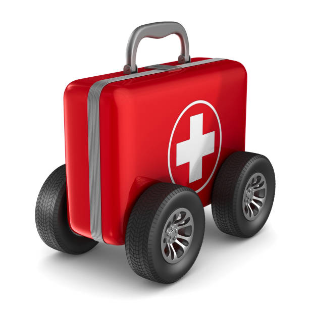 istock First aid kit with whells on white background. Isolated 3D illustration 914612610