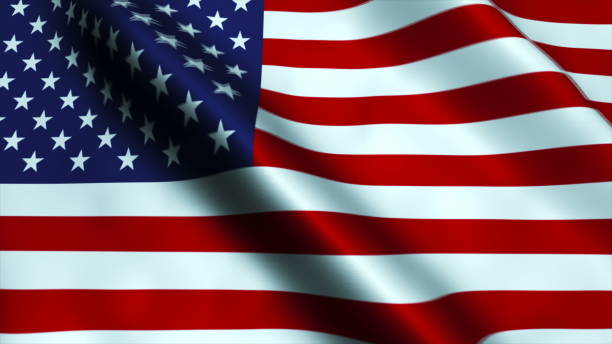 usa flagge im wind bewegenden - u s flag stock-fotos und bilder