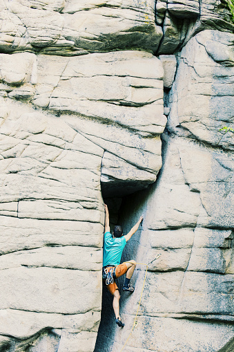 Climber to climb a big wall.Climber to climb a big wall.