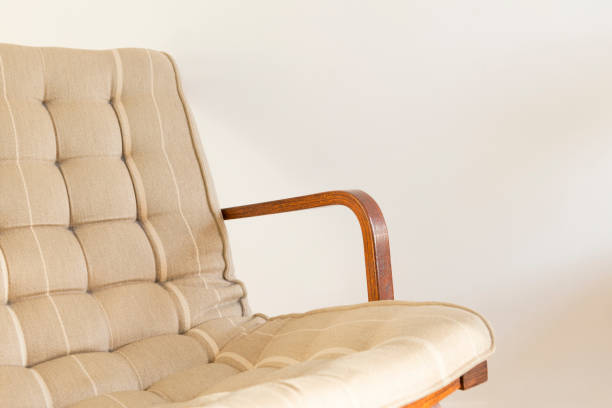 istock Armchair with Riveted Cushion Backrest on a White Background 914630098