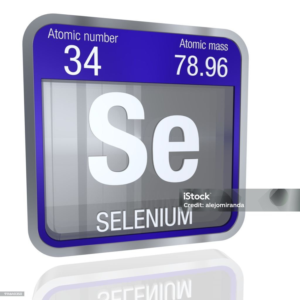 Selenium Symbol In Square Shape With Metallic Border And Transparent ...