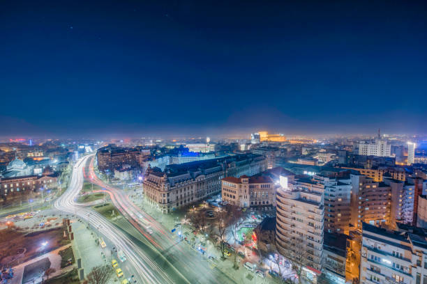 istock Bucharest city center - aerial view 914644292