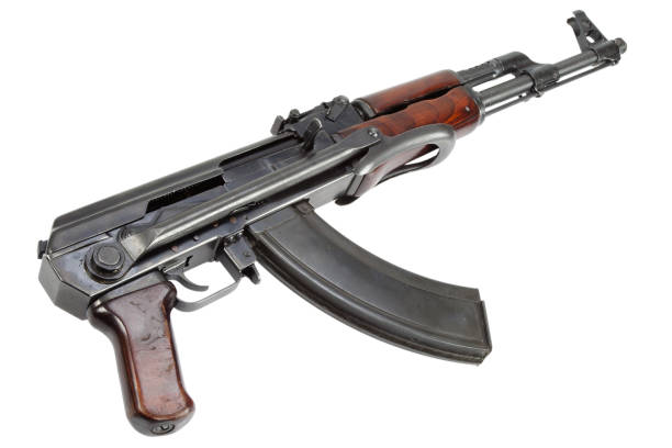 istock Rare first model AK - 47 assault rifle isolated on white 914644874