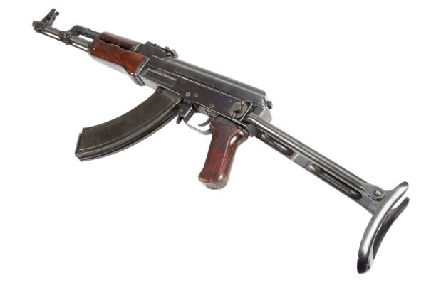istock Rare first model AK - 47 assault rifle isolated on white 914645018