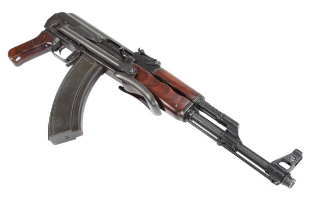istock Rare first model AK - 47 assault rifle isolated on white 914645046