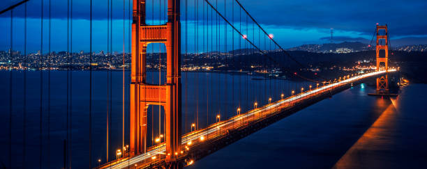 istock View of famous Golden Gate bridge by night 914655592