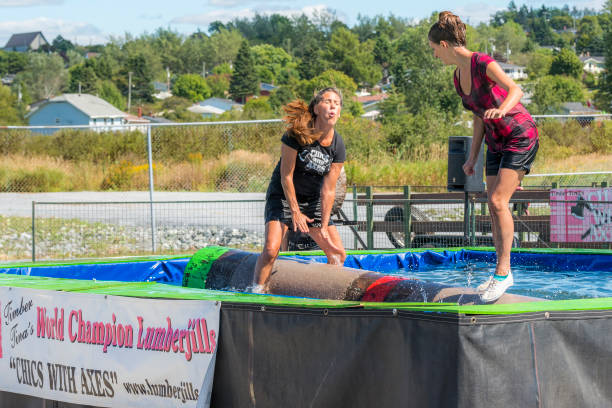 Exhibition Park, Saint John, New Brunswick, Canada - September 4, 2015: Lumberjills \