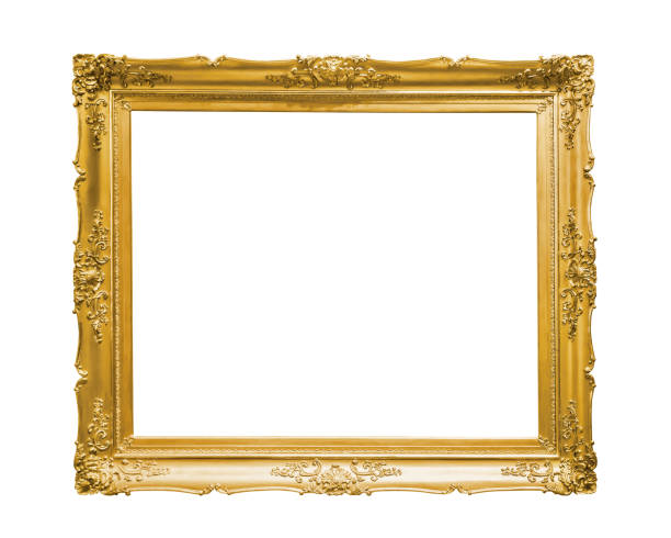 istock Gold decorative picture frame isolated on white 914661880