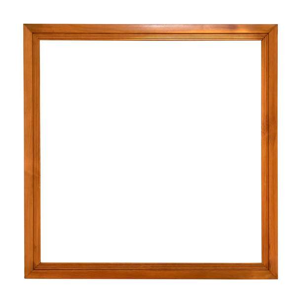 istock Square wooden picture frame on white background 914662038