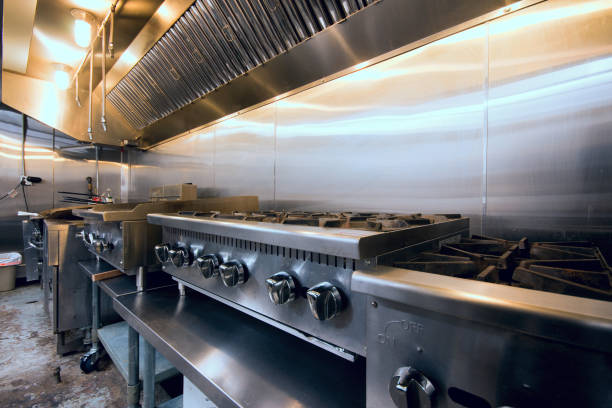 istock Restaurant Kitchen Hot Line and Hood 914666432