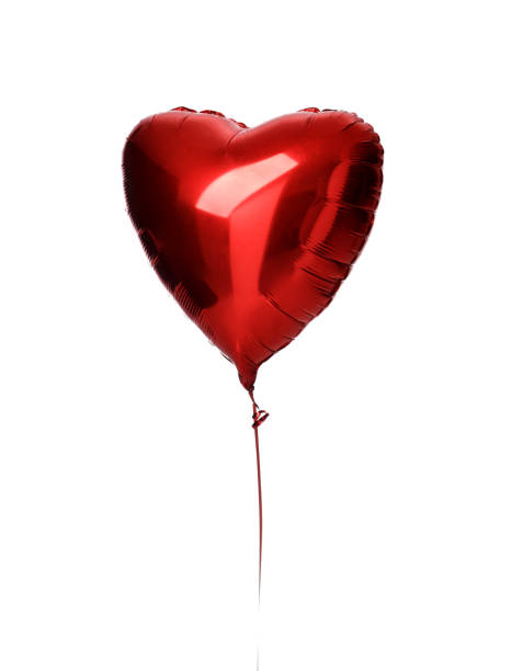 istock Single big  red heart balloon object for birthday isolated 914668538