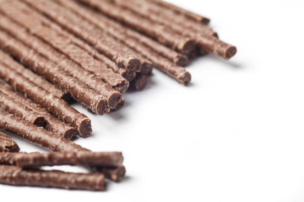 Chocolate Flavoured Stick Candy close up with copy space