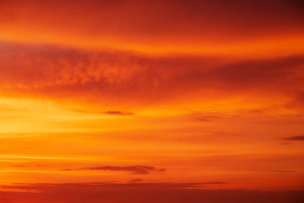 istock Beautiful fiery orange sunset sky as background 914669020