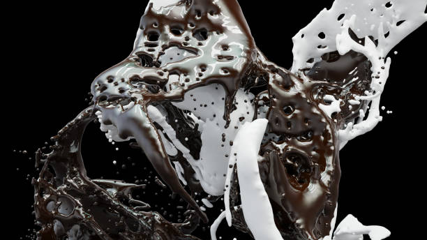 istock hot coffee and milk splash 3d illustration 914669024