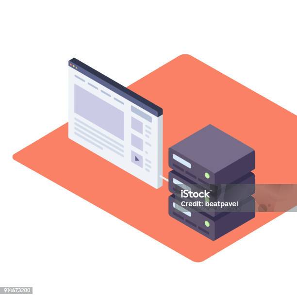 Website. Server Image Website With A Server Stock Illustration - Download Image Now ...