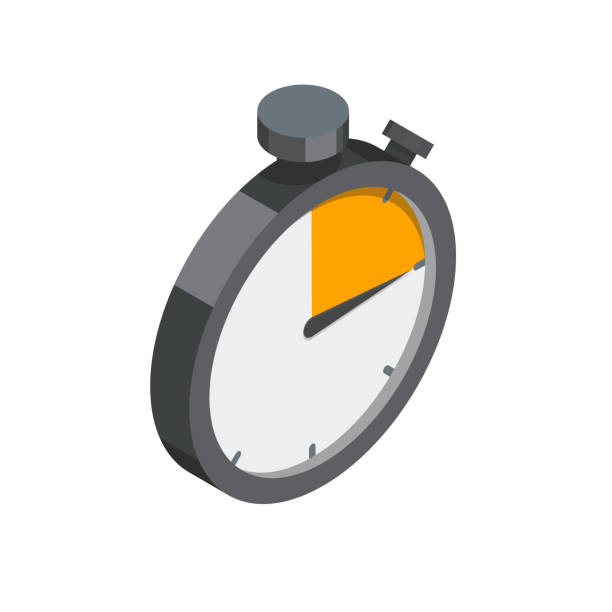 illustrazioni stock, clip art, cartoni animati e icone di tendenza di illustrazione isometrica cronometro - stopwatch watch clock speed