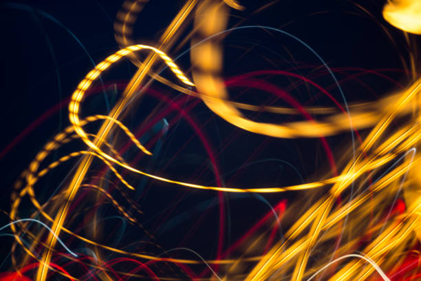 istock Abstract background of night light line long exposure 914680528