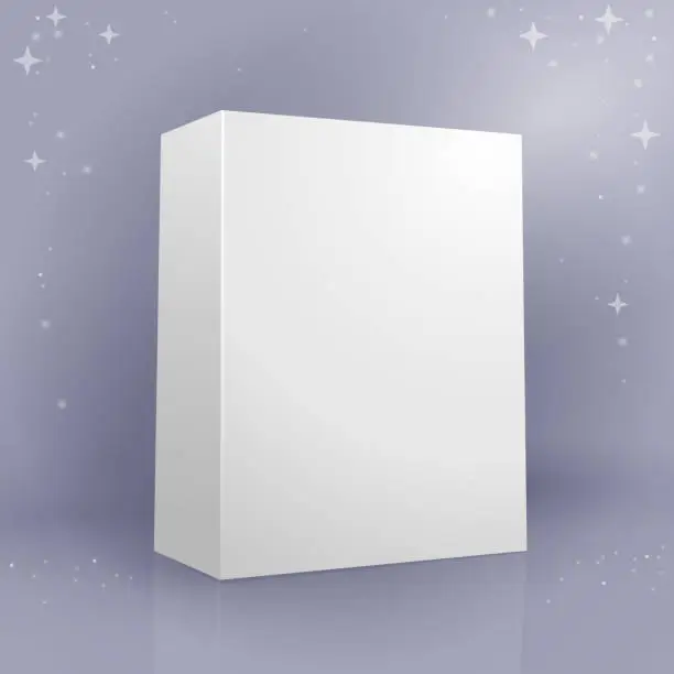 Vector illustration of blank box with glitters