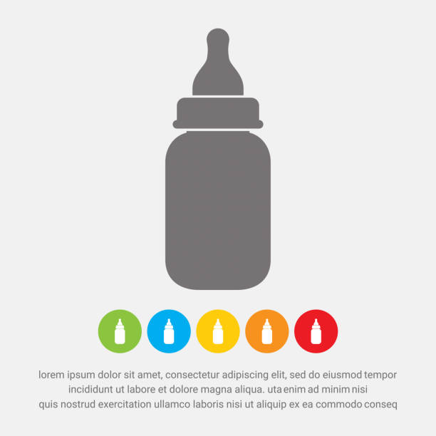 ilustrações, clipart, desenhos animados e ícones de ícone de garrafa de leite do bebê, vector - feeding bottle