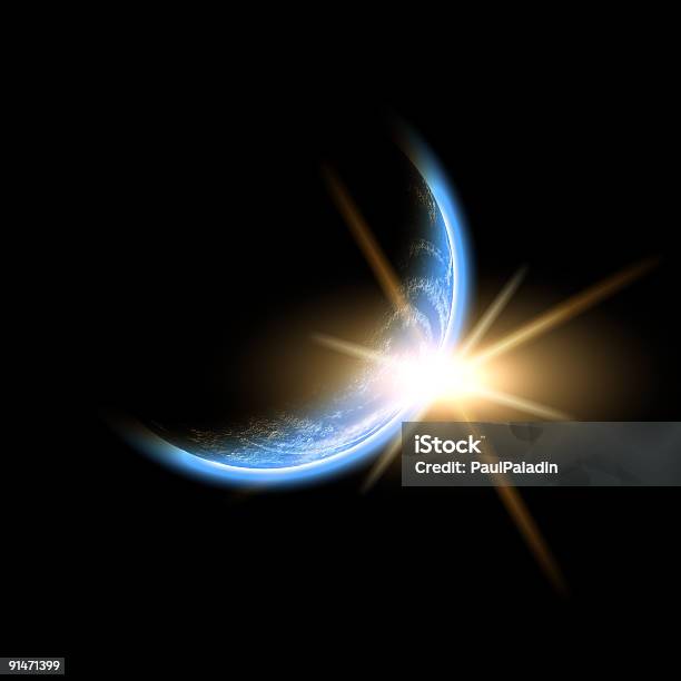 Earth And Sun Stock Photo - Download Image Now - Astronomy, Backgrounds, Cloud - Sky