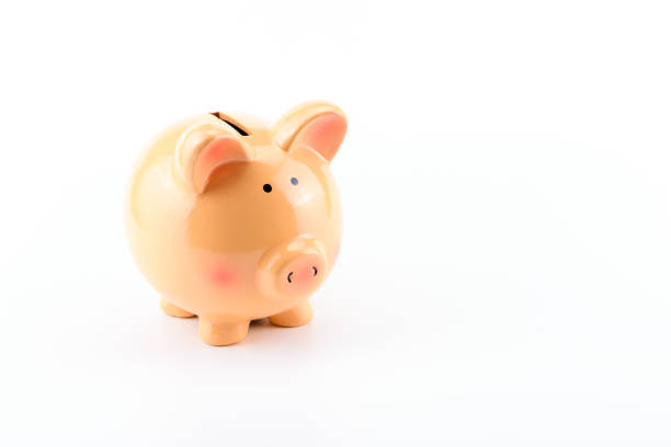 istock One piggy bank on white background 914725788