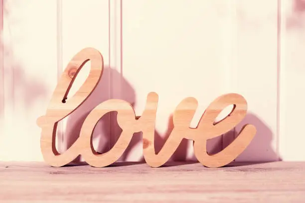 Photo of Wooden the word love