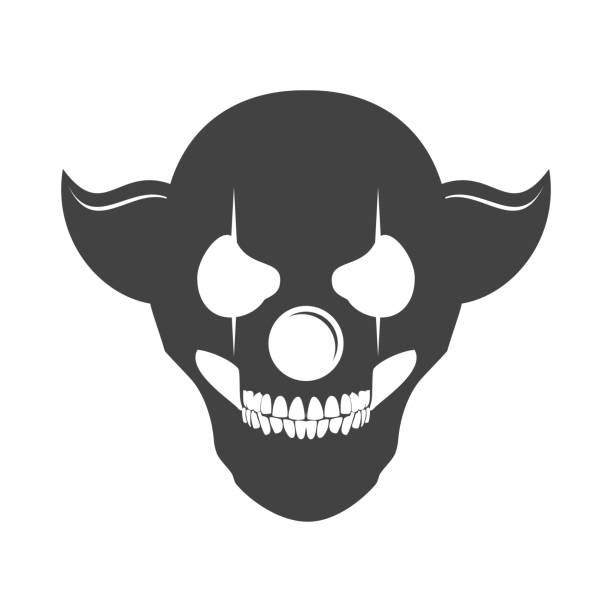 Clowny Skull Head symbol Symbol Clowny Skull Head symbol Symbol Vector Graphic Design evil joker silhouette stock illustrations