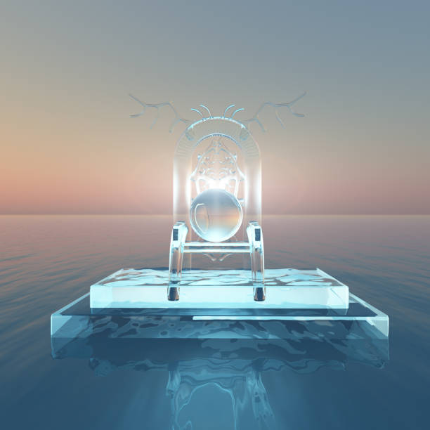 水の上に光の王座 - ice float ストックフォトと画像