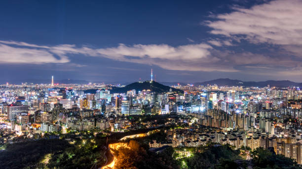 istock Panorama Night view of Seoul skyline. 914742190