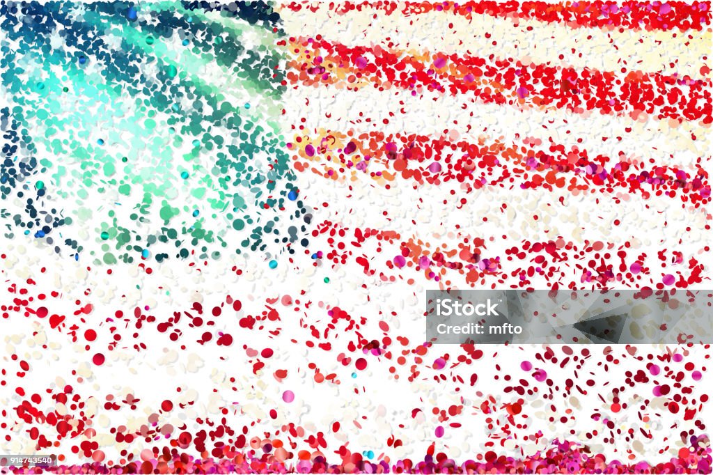 Patriotic background US flag confetti background. Abstract stock vector