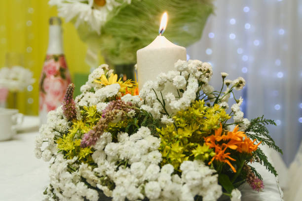 istock festive table decorated with flowers and candle 914750238