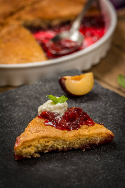 istock Baked dessert plum cobbler 914750344