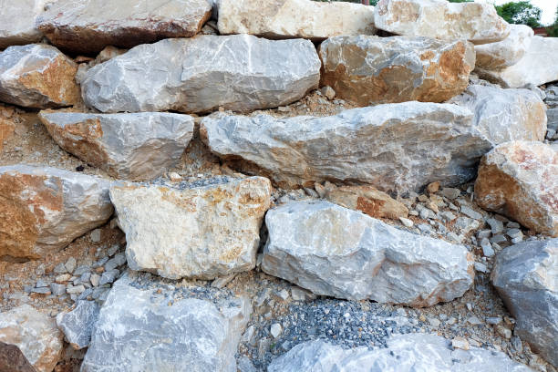 istock Real stone wall texture background stacked layers are uneven 914751292