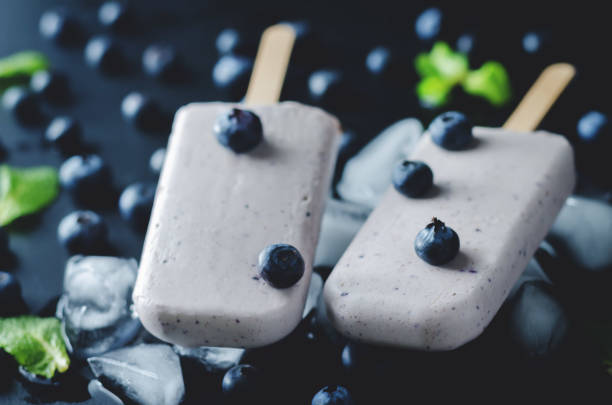 istock Vanilla blueberry cream cheese ice cream with fresh blueberries 914751566