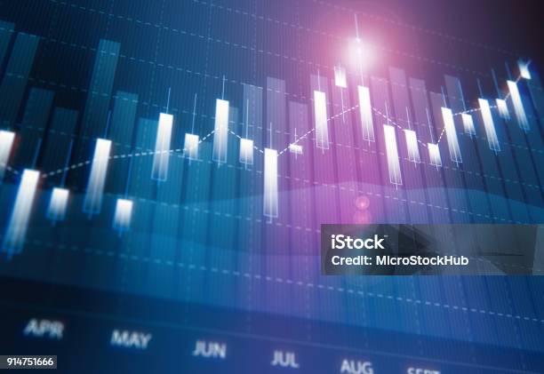 Financial And Technical Data Analysis Graph Showing Search Findings Stock Photo - Download Image Now