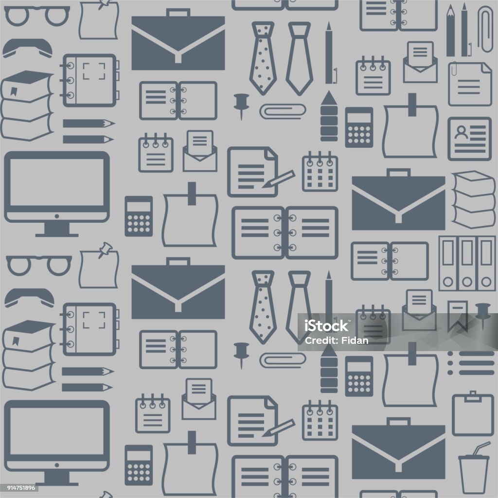Work Objects Background Office Work Job Objects Elements Pattern Background Stock Illustration ...