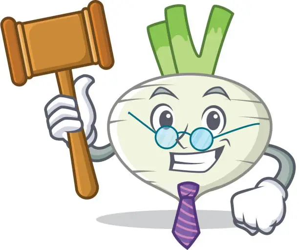 Vector illustration of Judge turnip mascot cartoon style