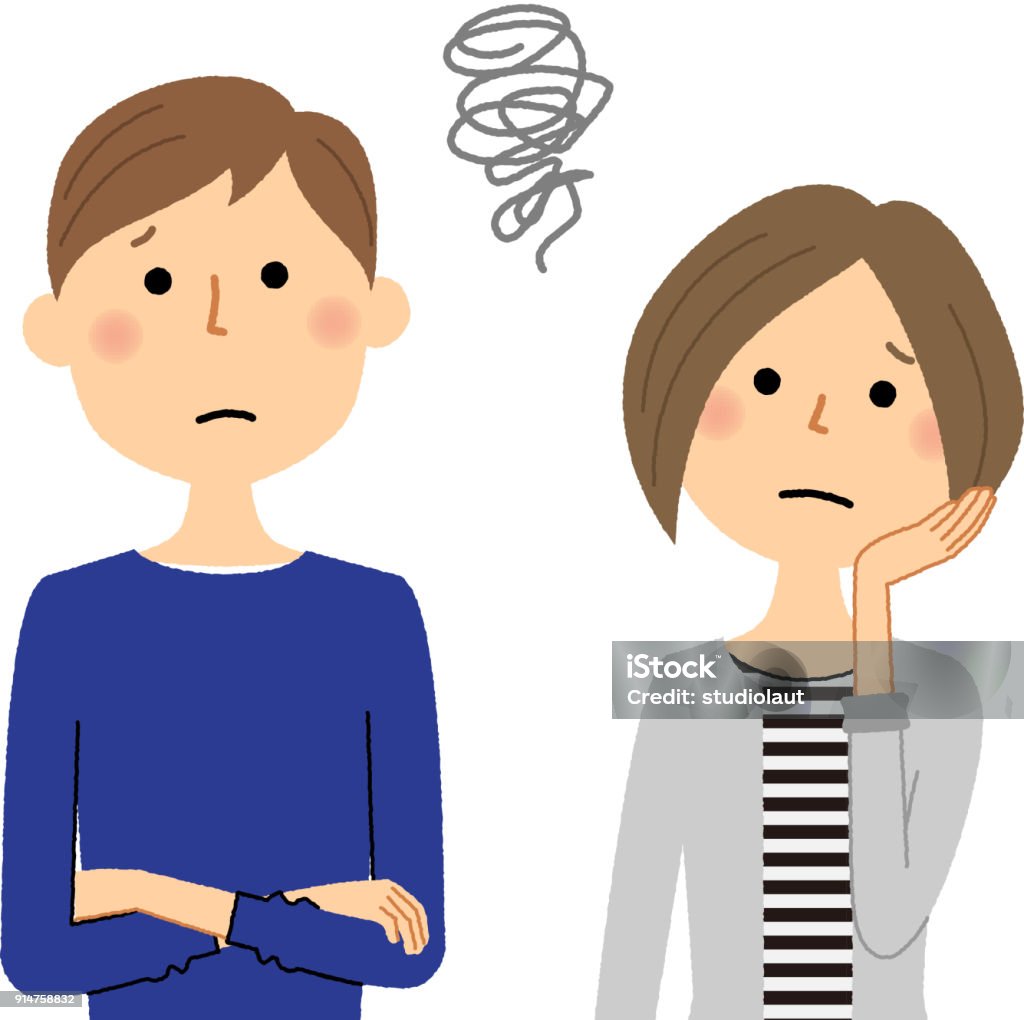 Young couple, Be troubled It is an illustration of a young couple who had problems. Illustration stock vector