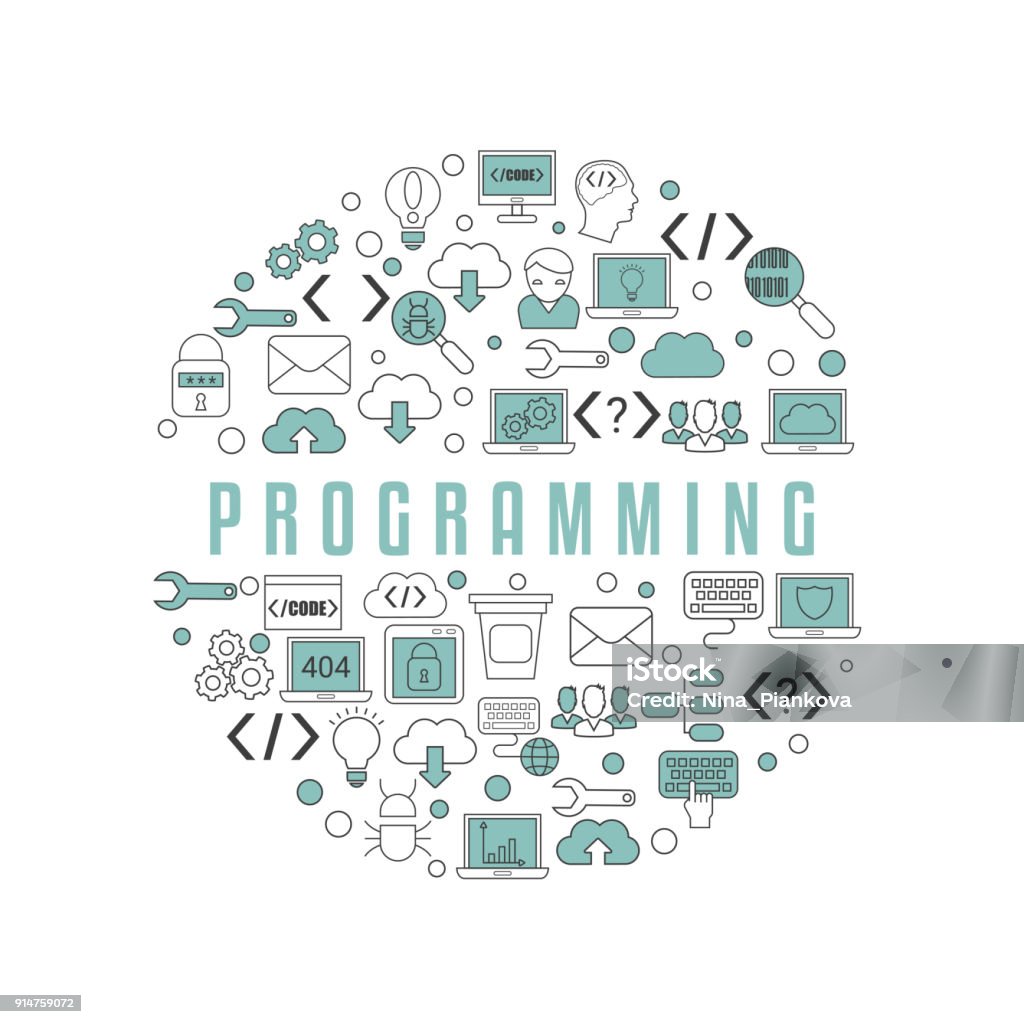 Coding And Programming Concept Stock Illustration - Download Image Now ...
