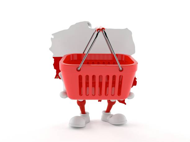 istock Poland character holding empty shopping basket 914760428